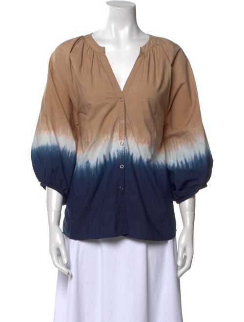 Apiece Apart Tie-Dye Print V-Neck Blouse