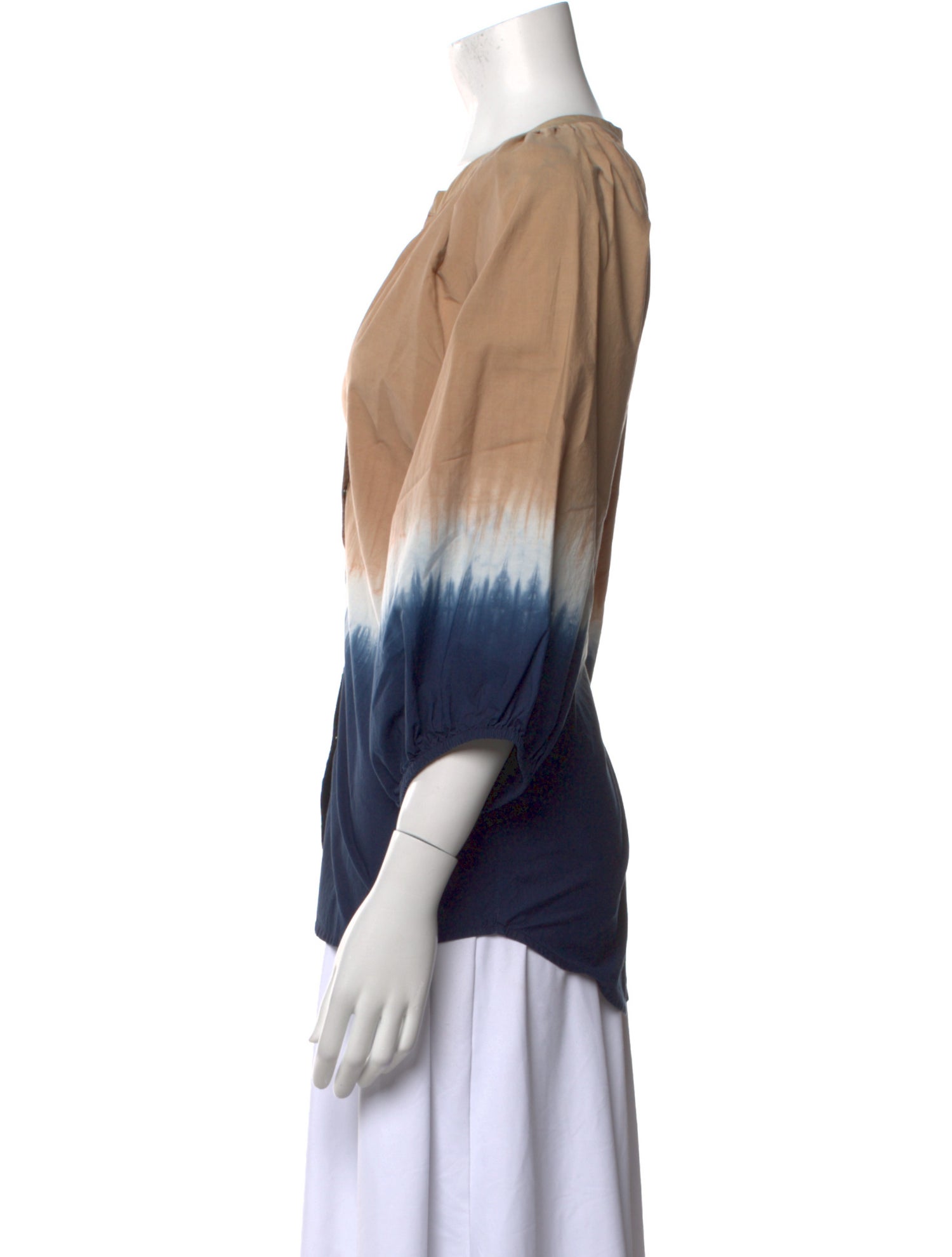 Apiece Apart Tie-Dye Print V-Neck Blouse