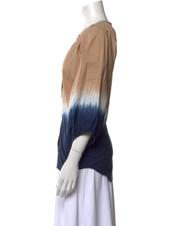 Apiece Apart Tie-Dye Print V-Neck Blouse