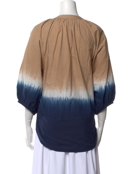 Apiece Apart Tie-Dye Print V-Neck Blouse