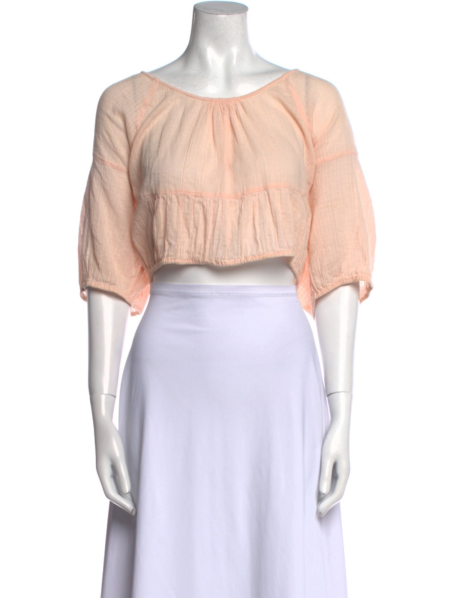 Apiece Apart Bateau Neckline Short Sleeve Crop Top