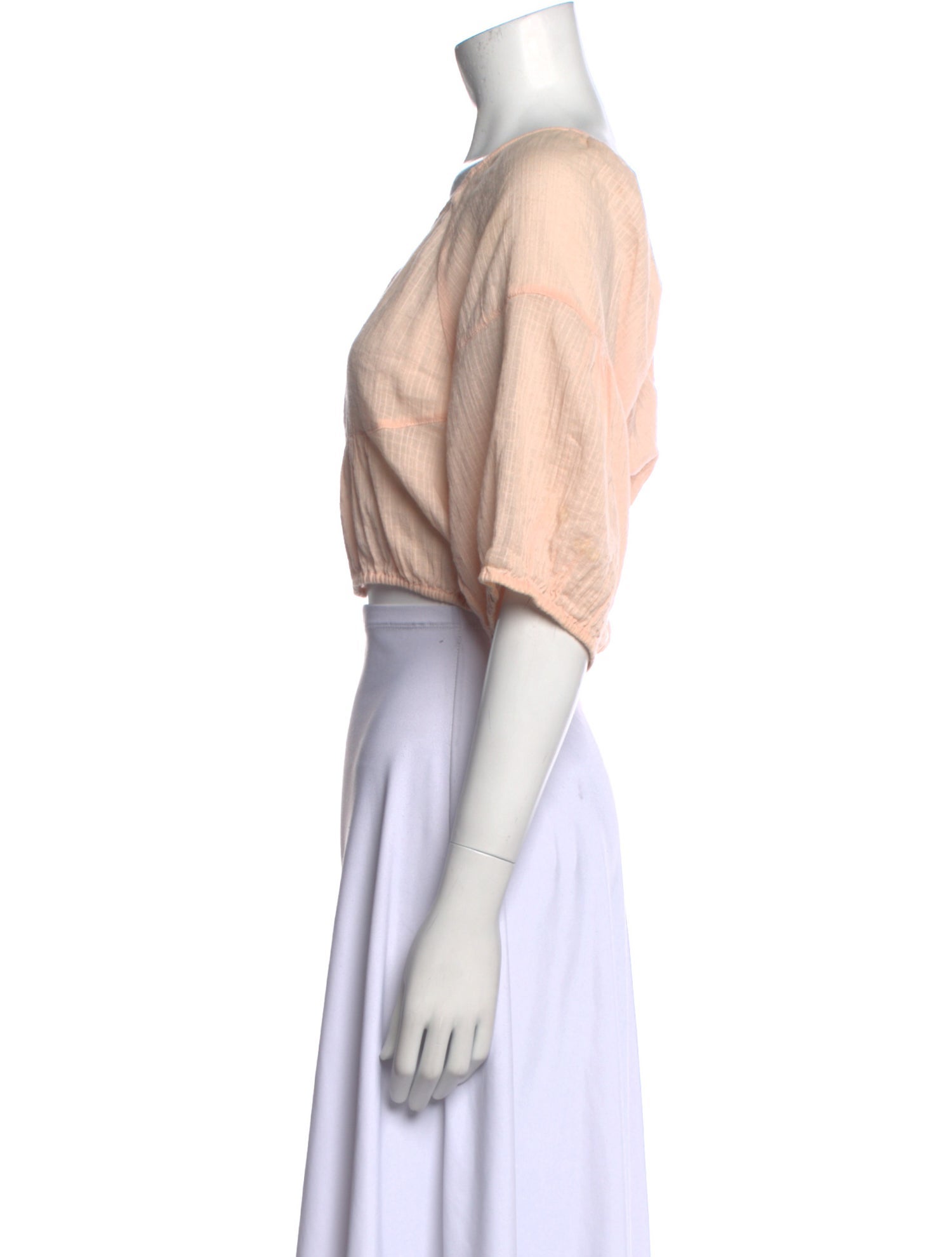 Apiece Apart Bateau Neckline Short Sleeve Crop Top