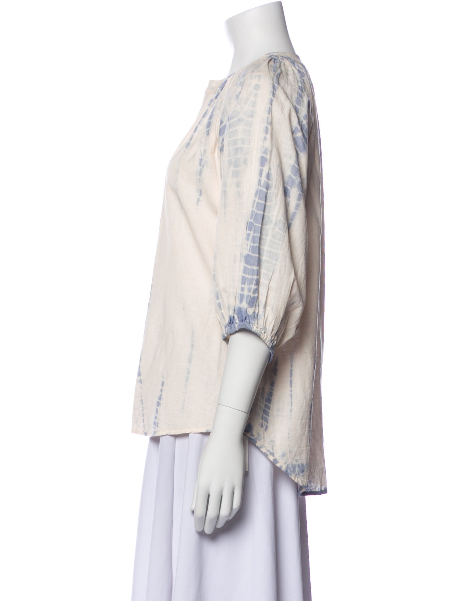 Apiece Apart Printed V-Neck Blouse