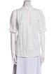 Apiece Apart Striped Mock Neck Button-Up Top