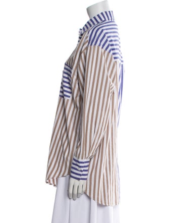 Apiece Apart Striped Long Sleeve Button-Up Top