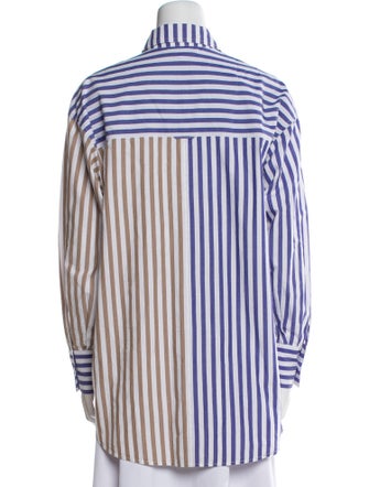 Apiece Apart Striped Long Sleeve Button-Up Top