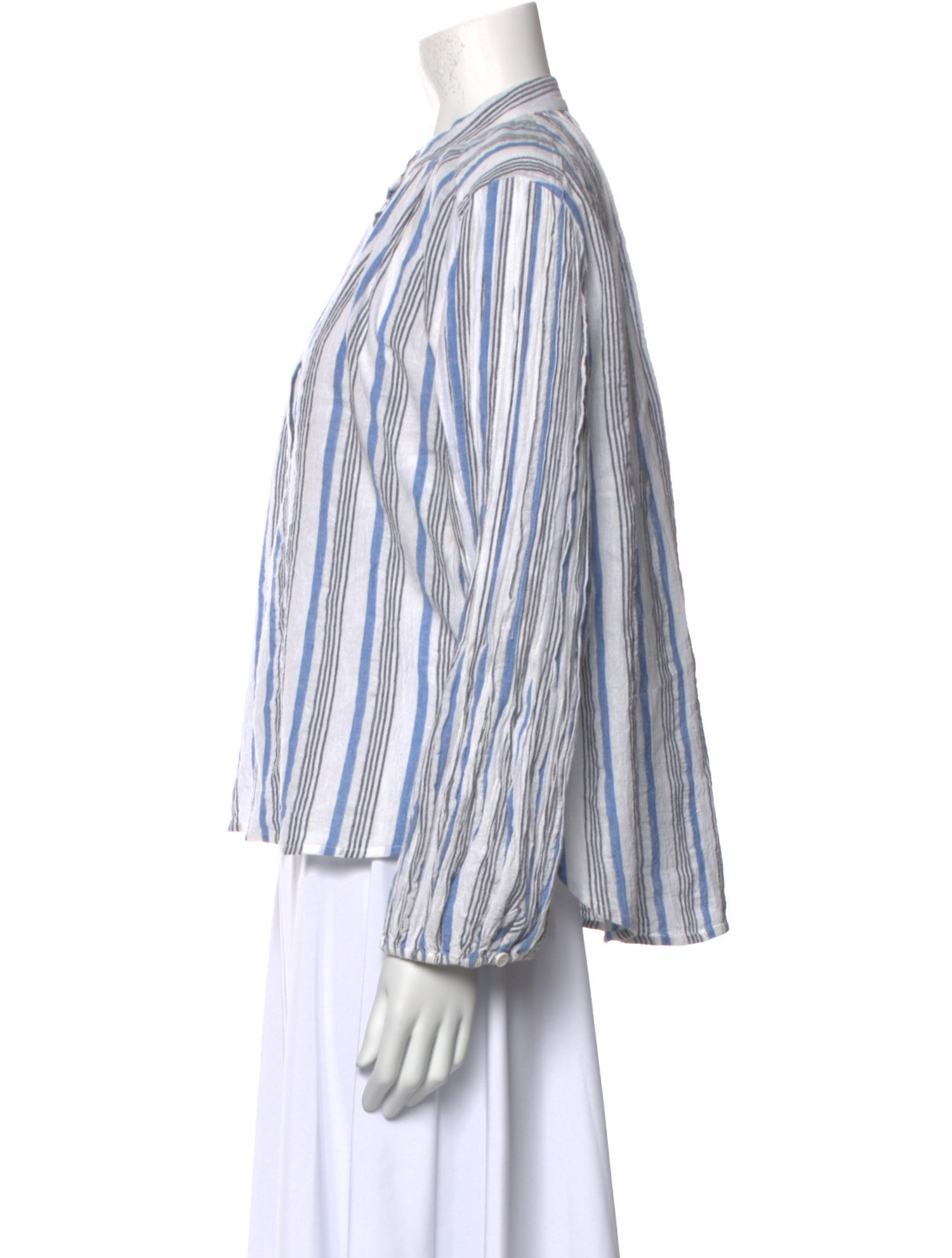 Apiece Apart Striped Mock Neck Blouse