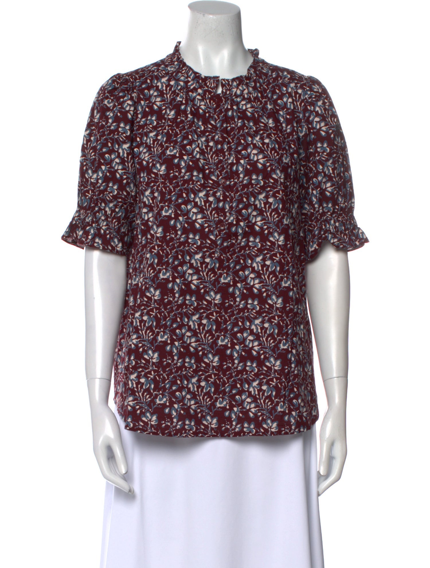 Apiece Apart Printed Crew Neck Blouse