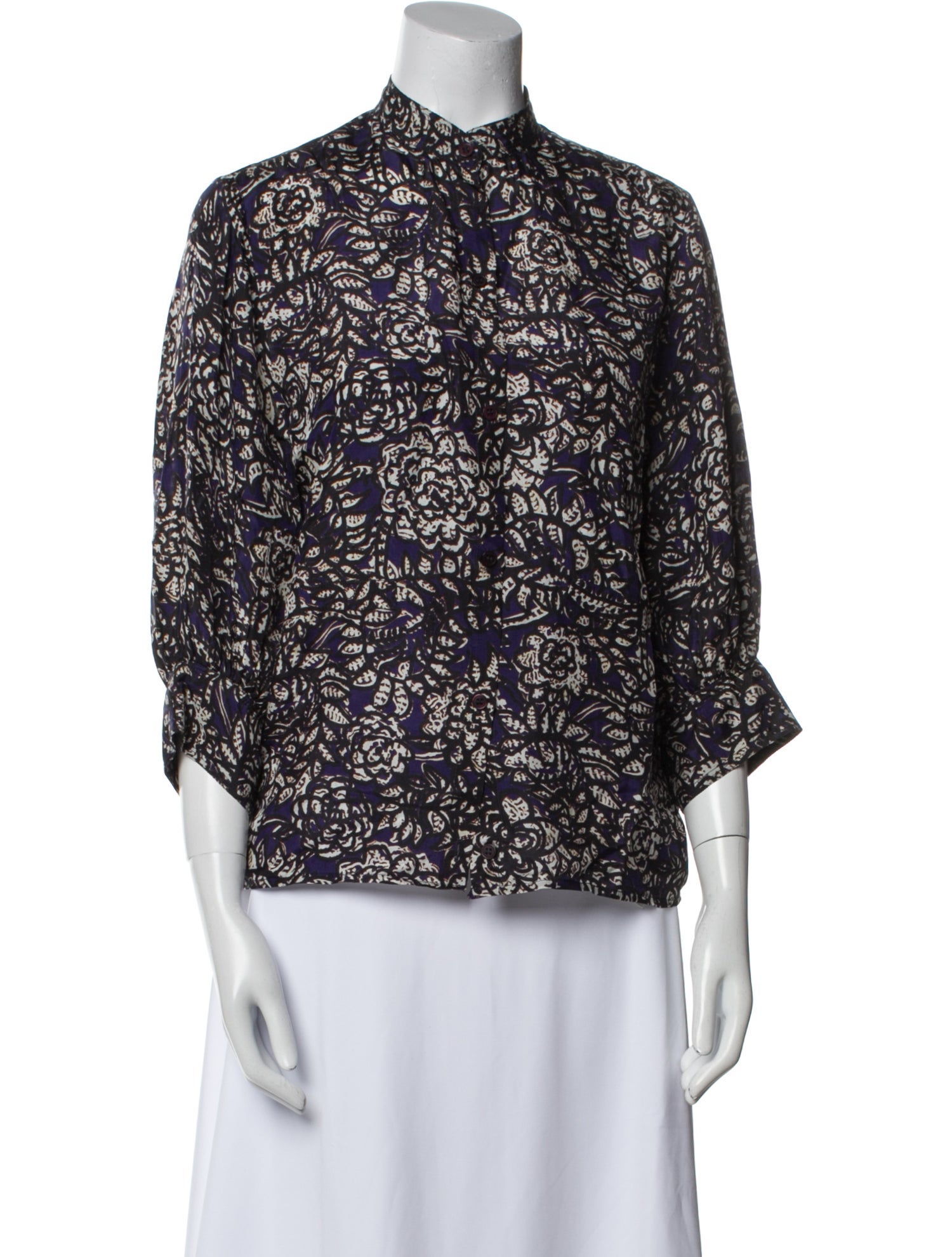 Apiece Apart Silk Printed Blouse