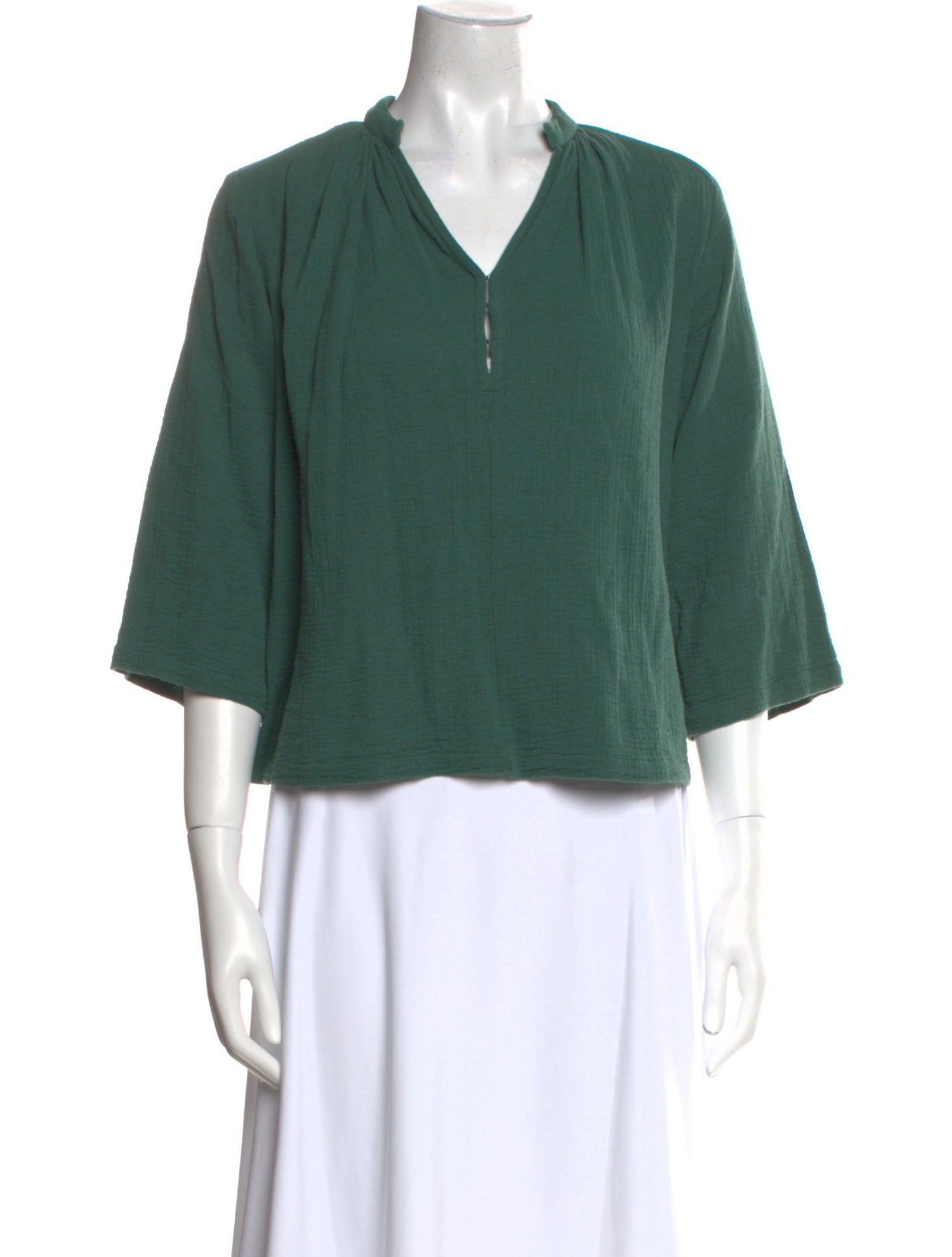 Apiece Apart V-Neck Three-Quarter Sleeve Blouse