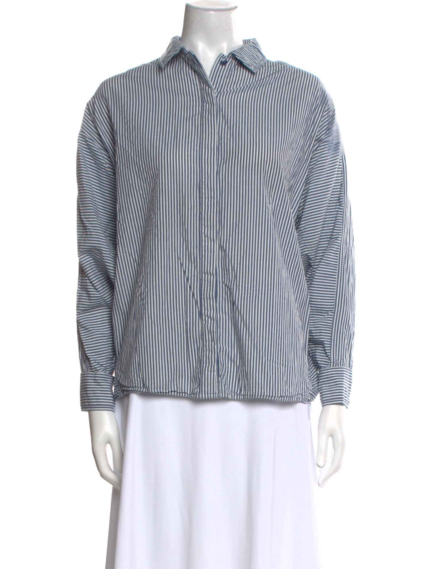 Apiece Apart Striped Long Sleeve Button-Up Top