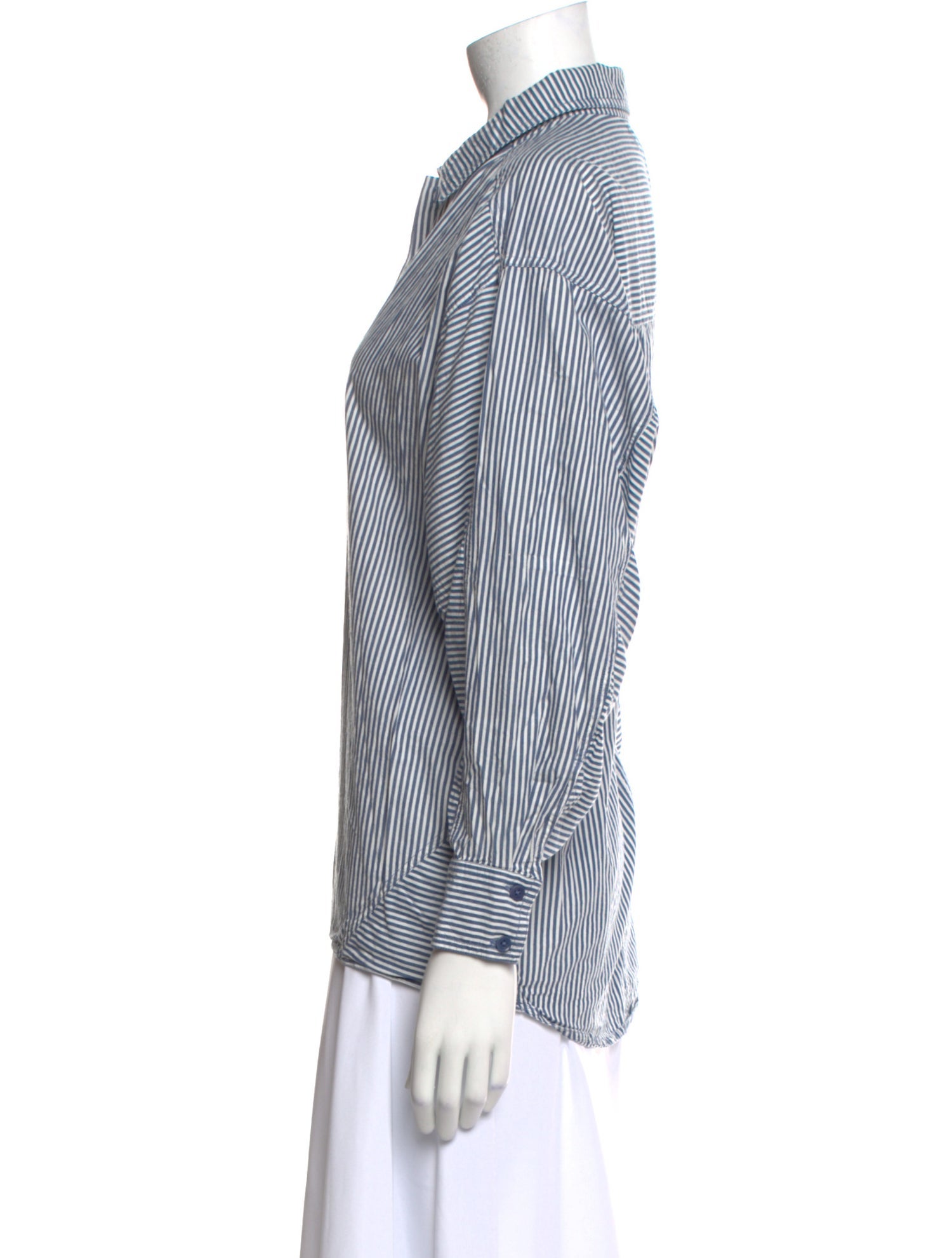 Apiece Apart Striped Long Sleeve Button-Up Top