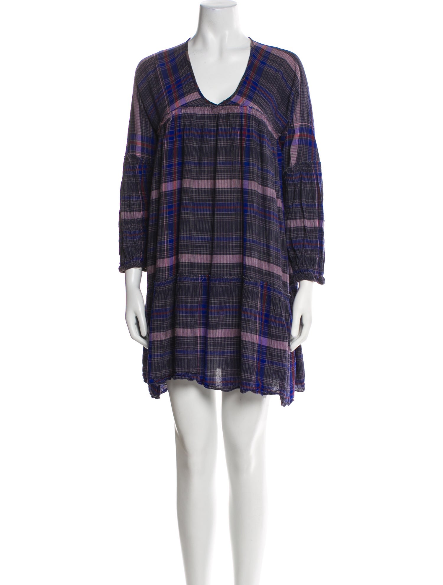 Apiece Apart Plaid Print Mini Dress