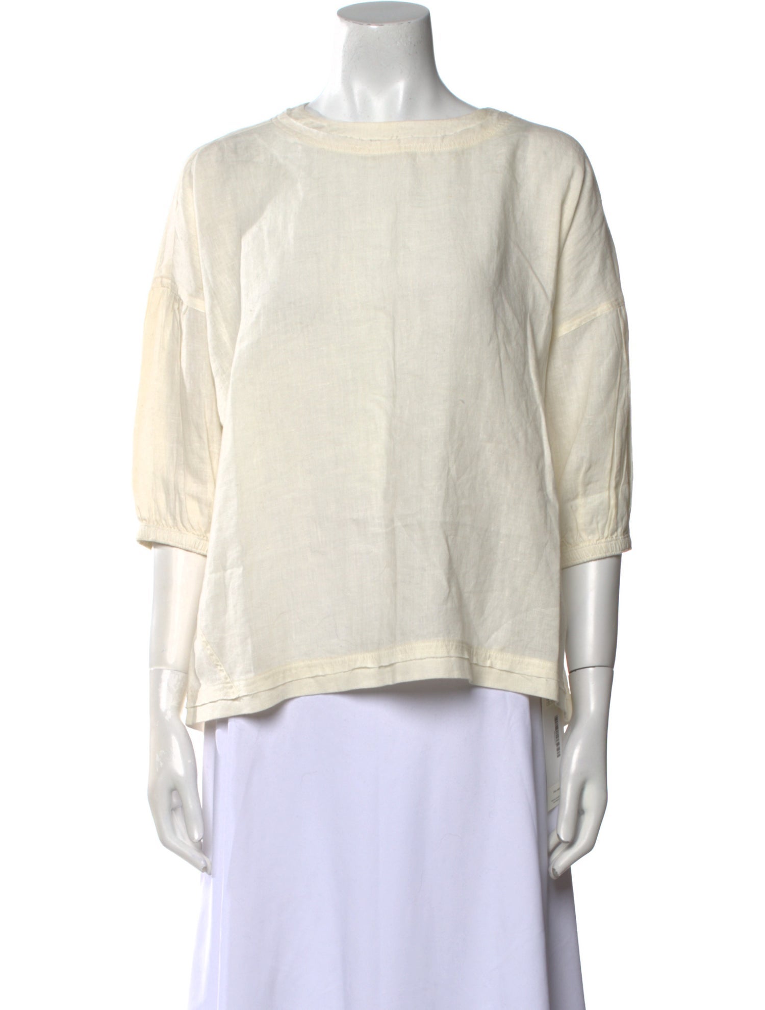 Apiece Apart Linen Bateau Neckline Blouse