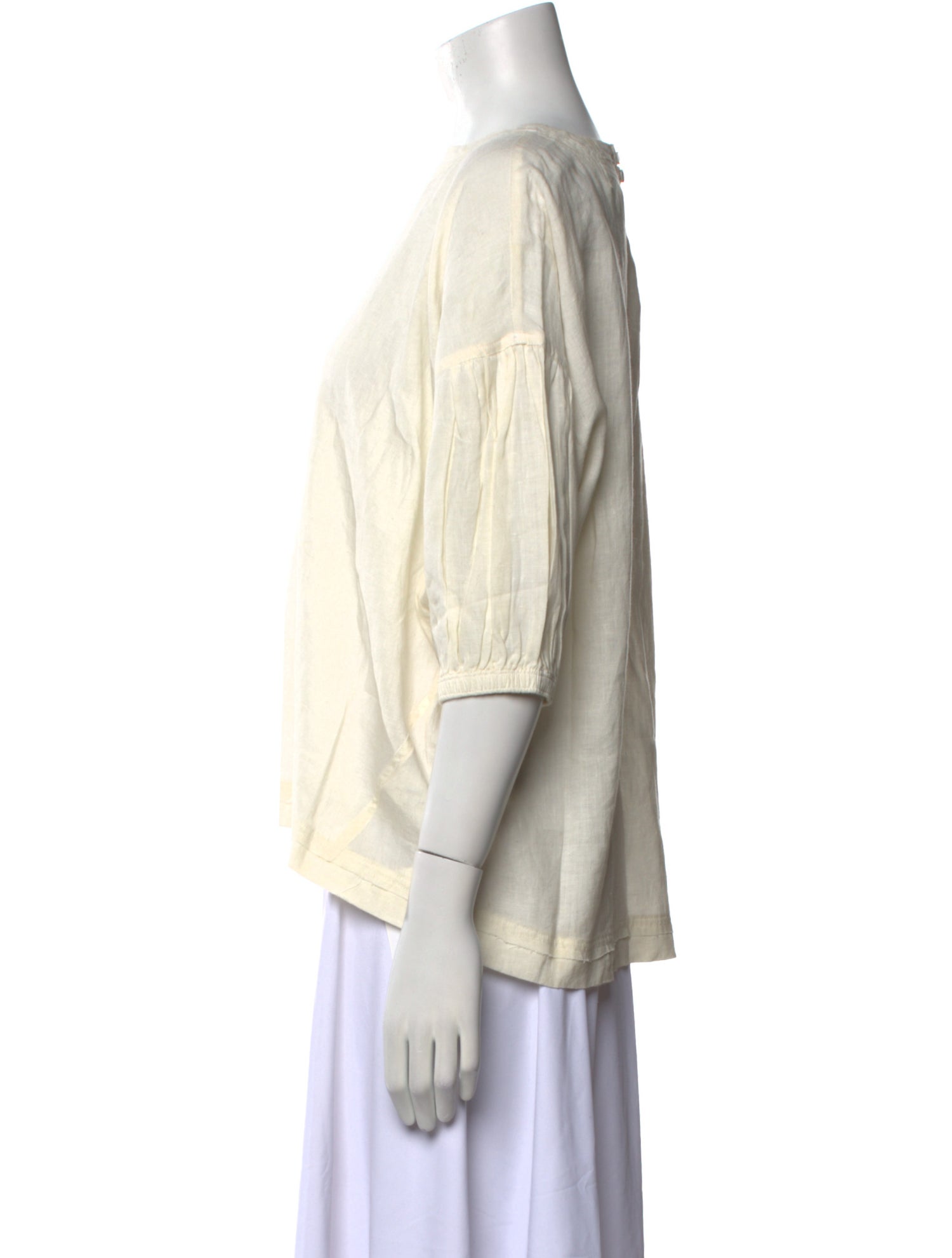 Apiece Apart Linen Bateau Neckline Blouse