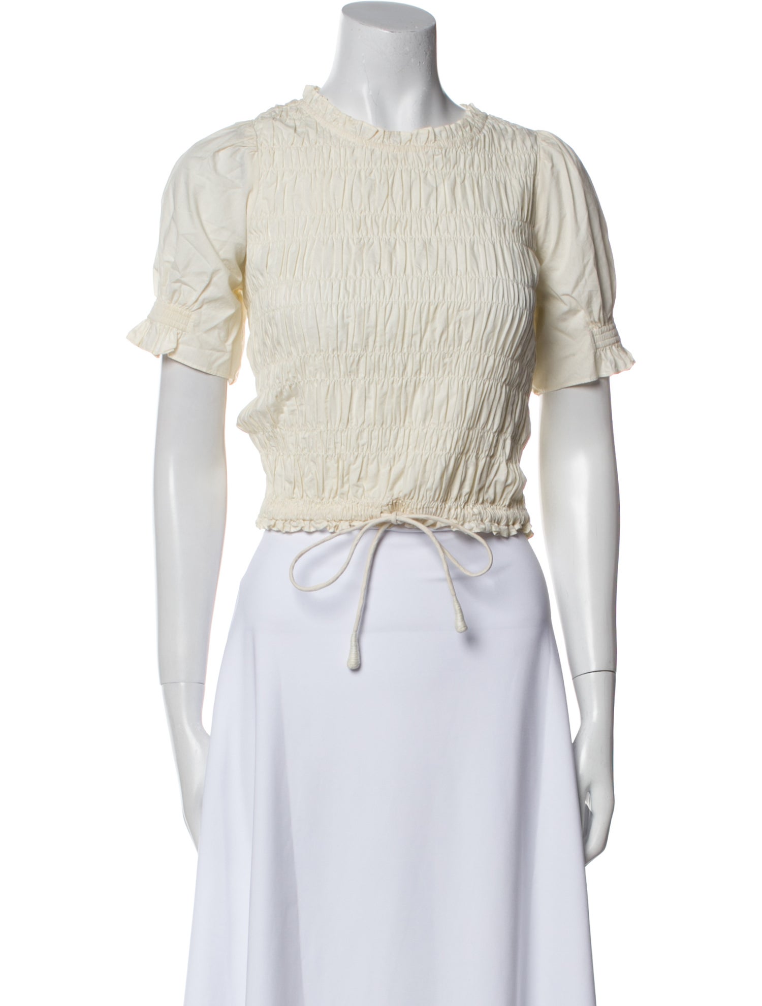 Apiece Apart Crew Neck Short Sleeve Crop Top