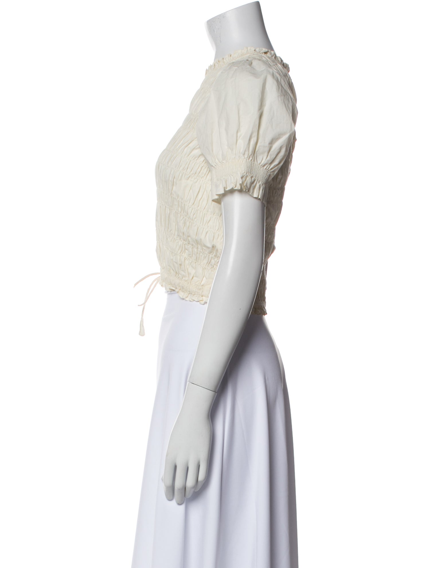 Apiece Apart Crew Neck Short Sleeve Crop Top