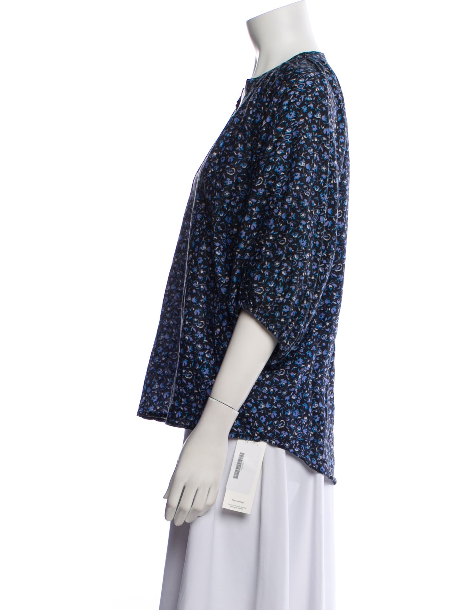 Apiece Apart Floral Print V-Neck Blouse