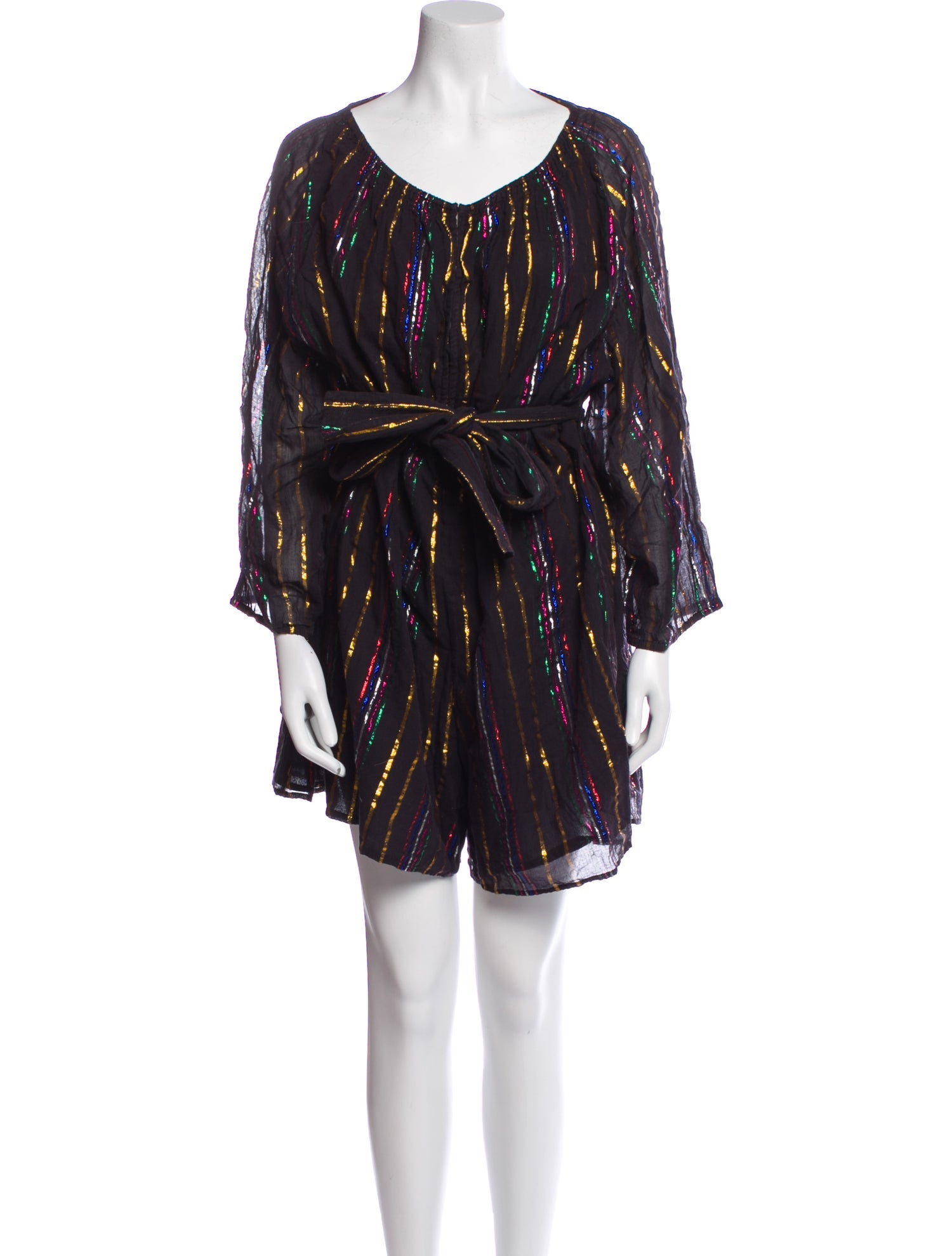 Apiece Apart Striped Scoop Neck Romper