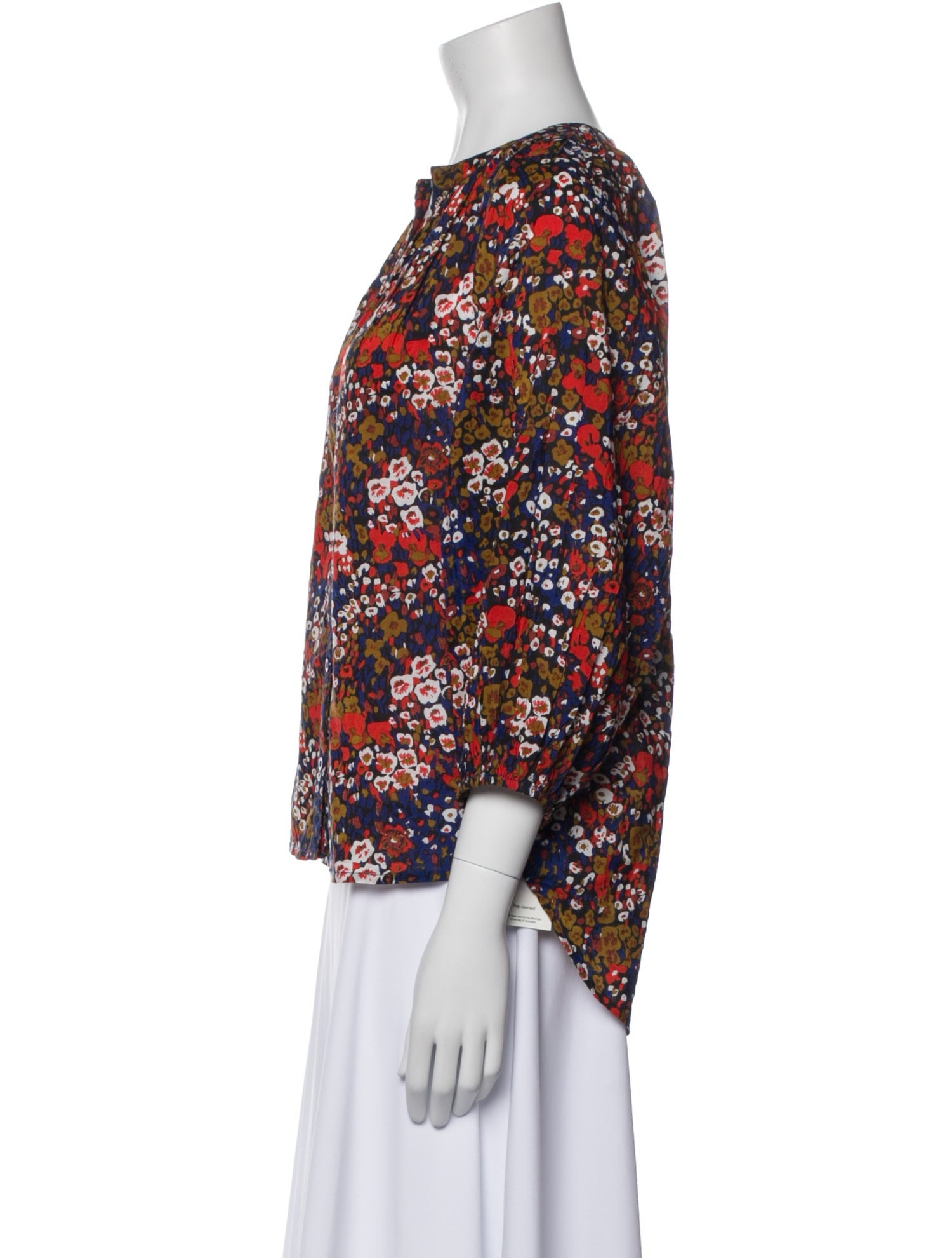 Apiece Apart Floral Print V-Neck Blouse