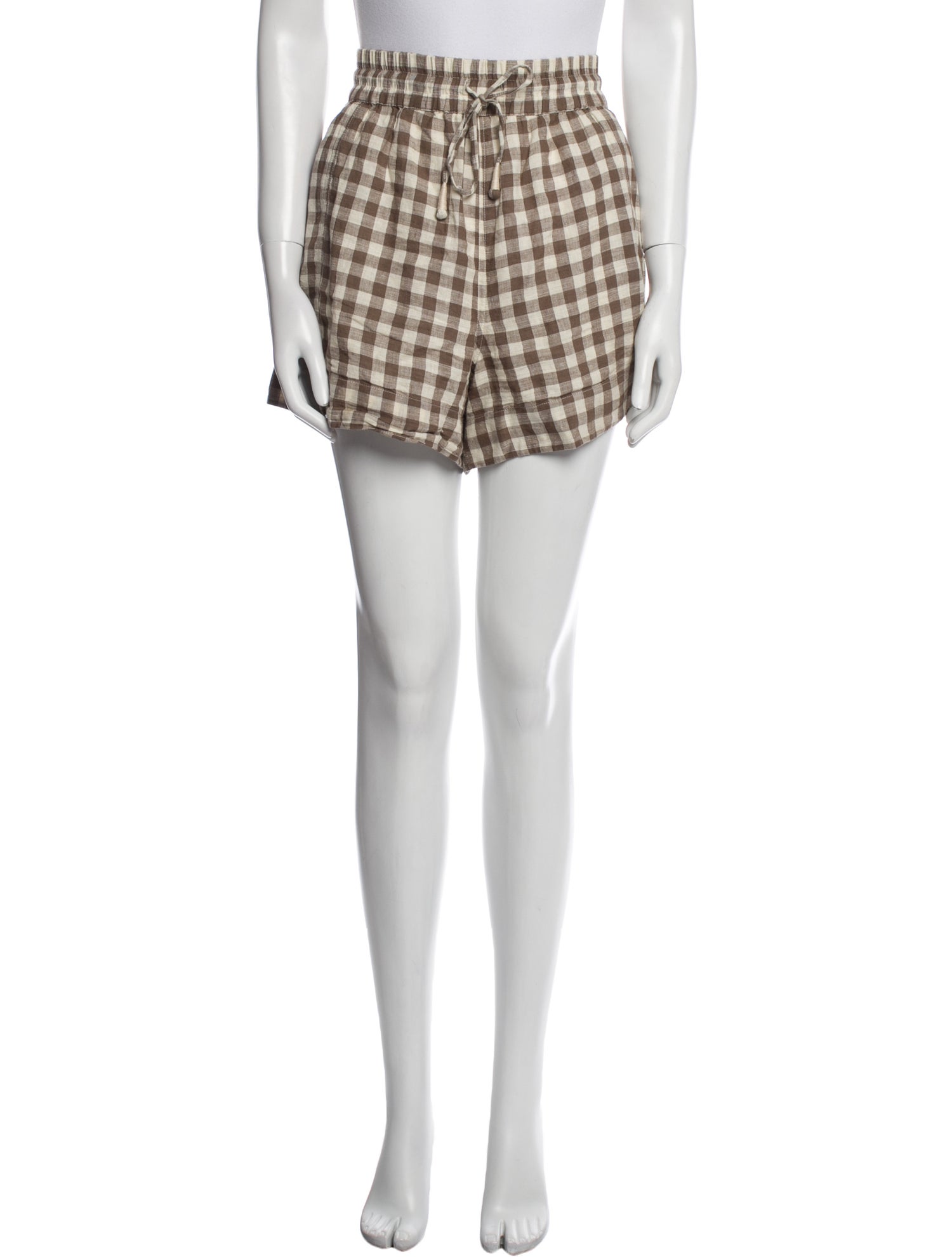 Apiece Apart Plaid Print Mini Shorts