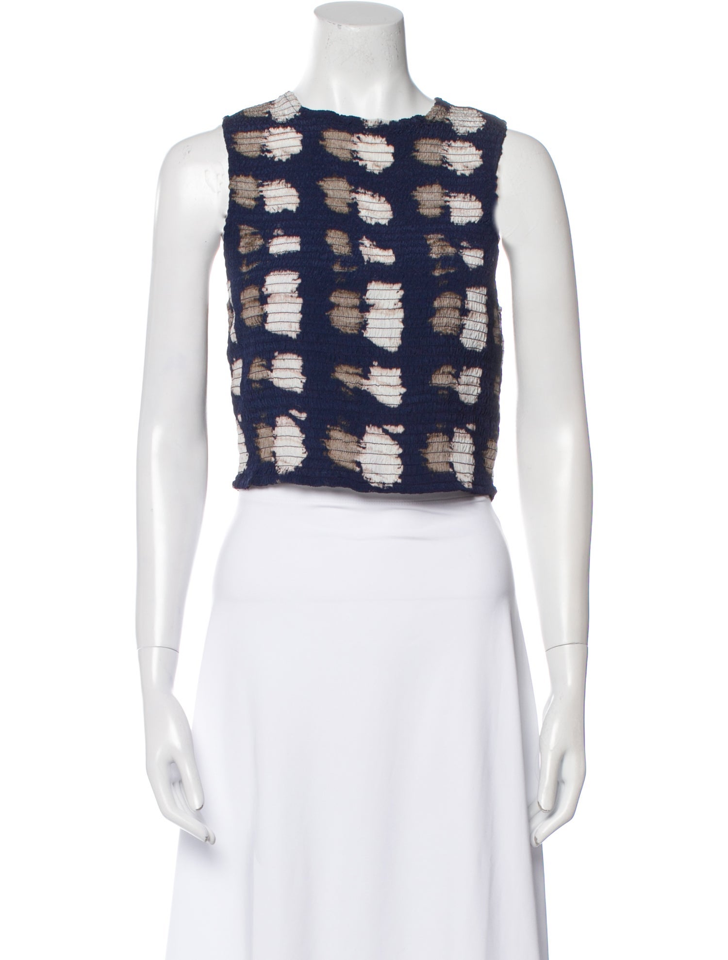 Apiece Apart Printed Scoop Neck Crop Top