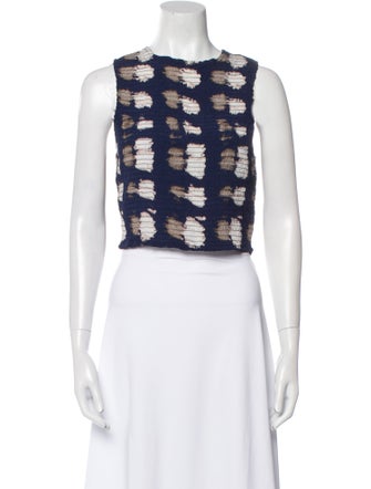 Apiece Apart Printed Scoop Neck Crop Top