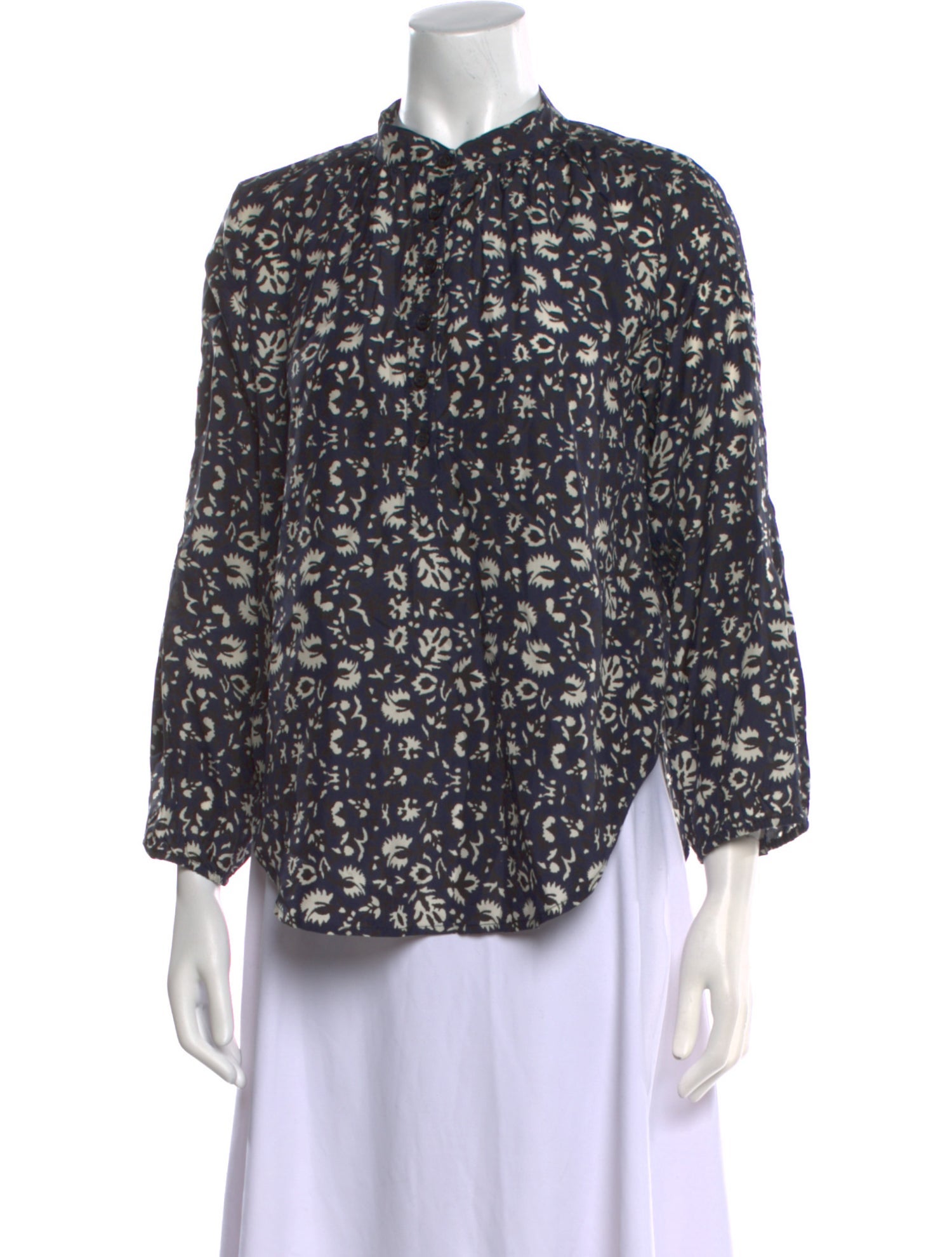 Apiece Apart Silk Printed Blouse