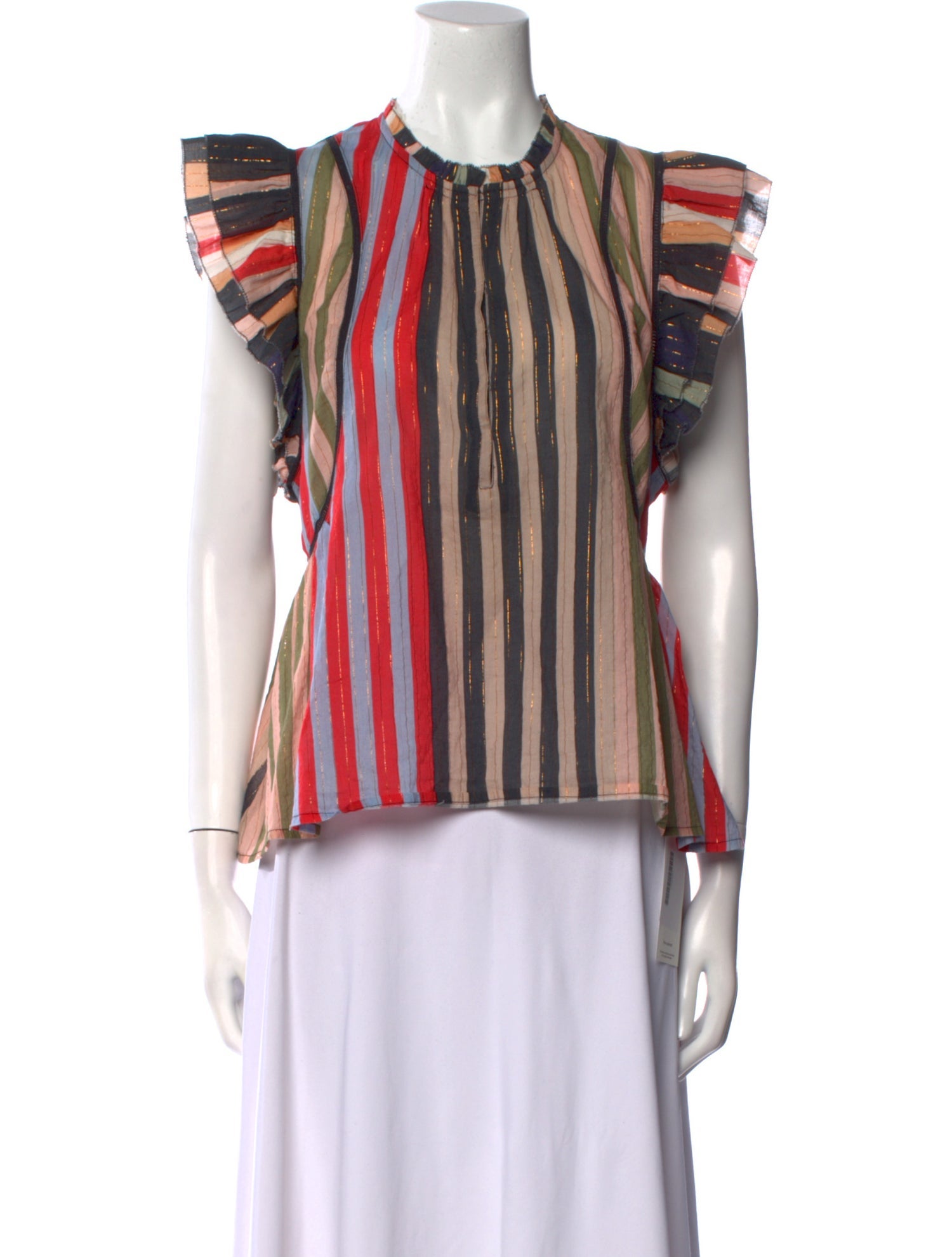 Apiece Apart Striped Crew Neck Blouse