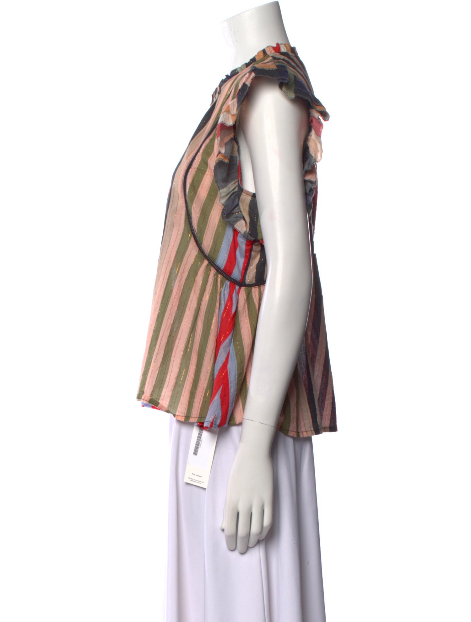 Apiece Apart Striped Crew Neck Blouse