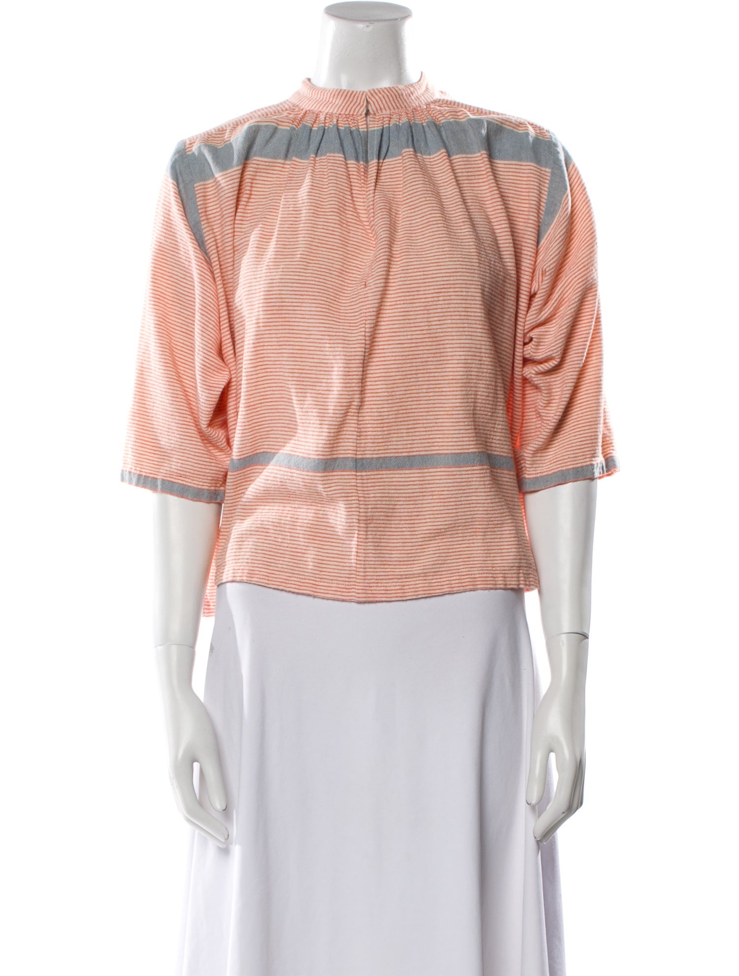 Apiece Apart Striped Mock Neck Crop Top