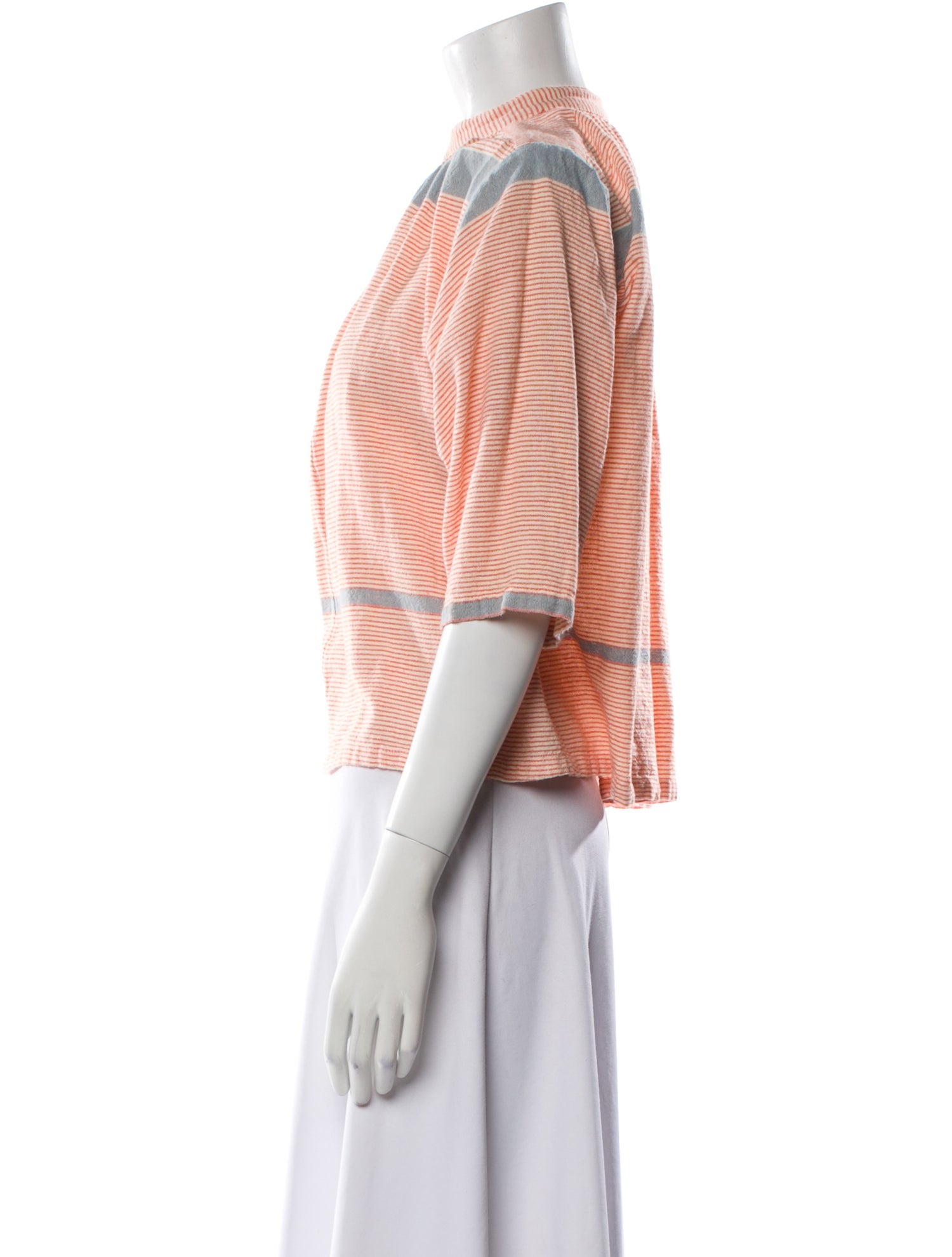 Apiece Apart Striped Mock Neck Crop Top