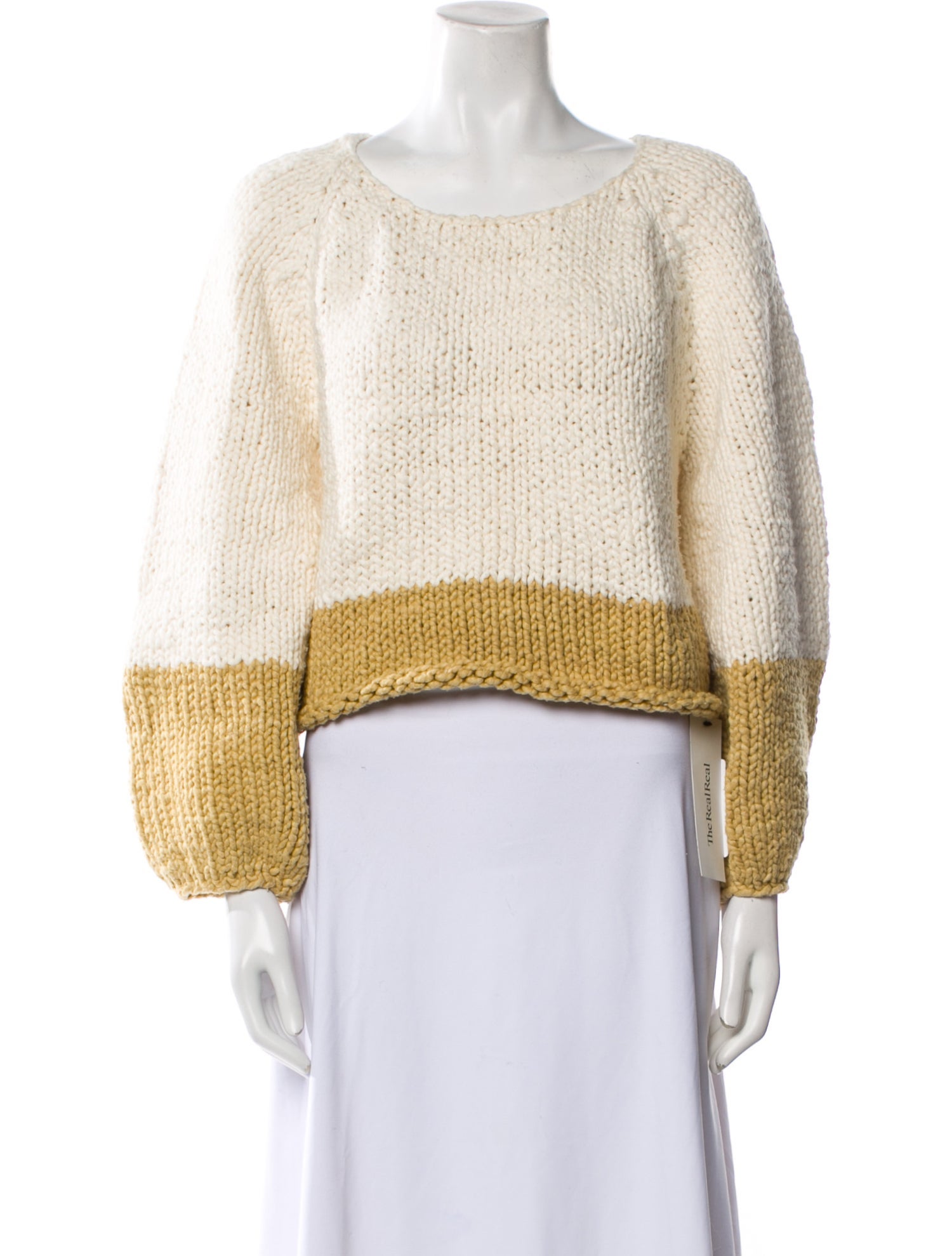 Apiece Apart Colorblock Pattern Scoop Neck Sweater