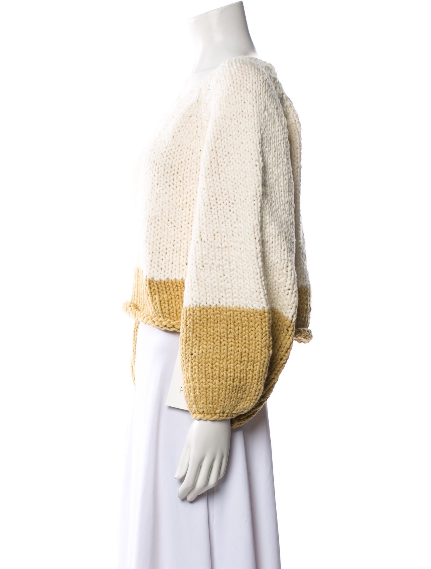 Apiece Apart Colorblock Pattern Scoop Neck Sweater