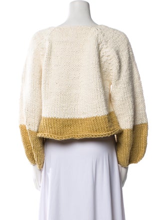 Apiece Apart Colorblock Pattern Scoop Neck Sweater