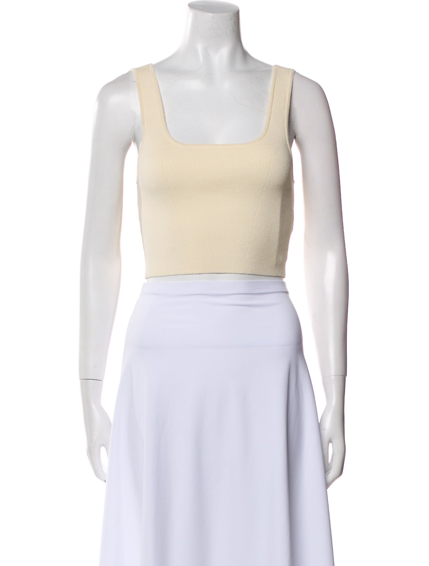 Apiece Apart Square Neckline Sleeveless Crop Top