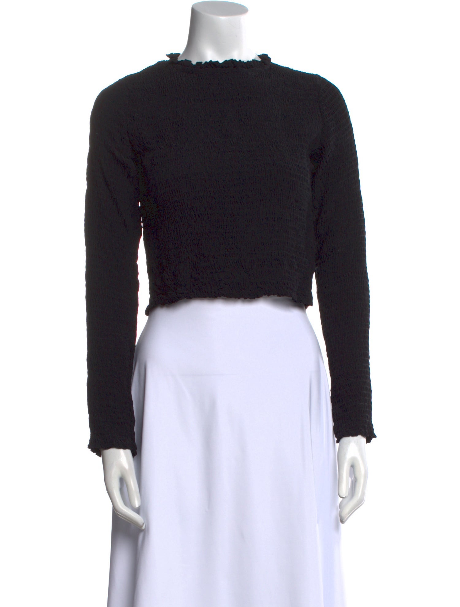 Apiece Apart Bateau Neckline Long Sleeve Crop Top