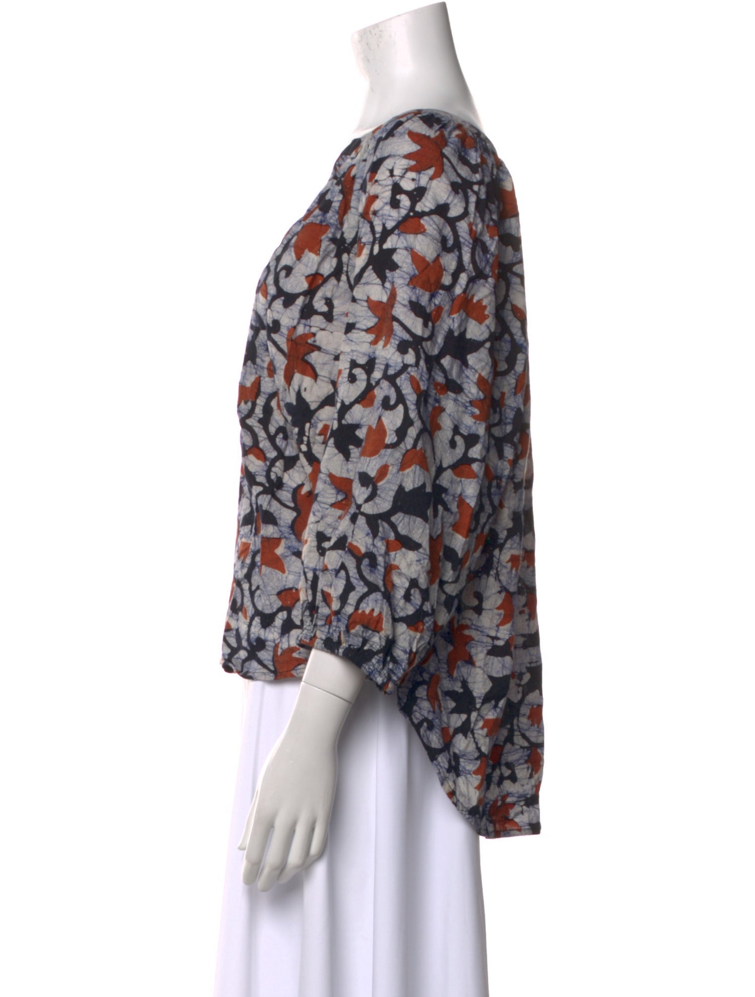 Apiece Apart Floral Print V-Neck Blouse