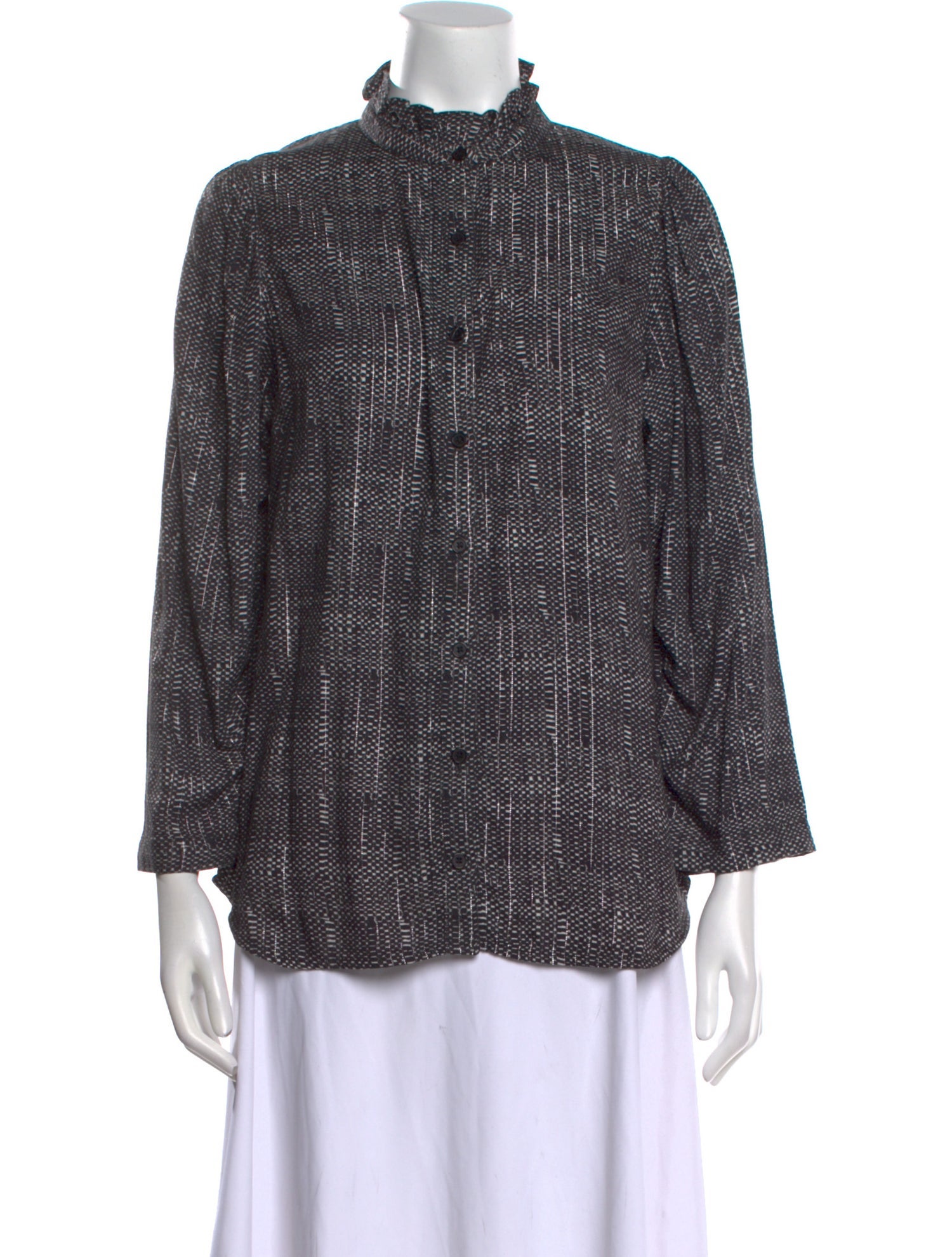 Apiece Apart Printed Mock Neck Blouse