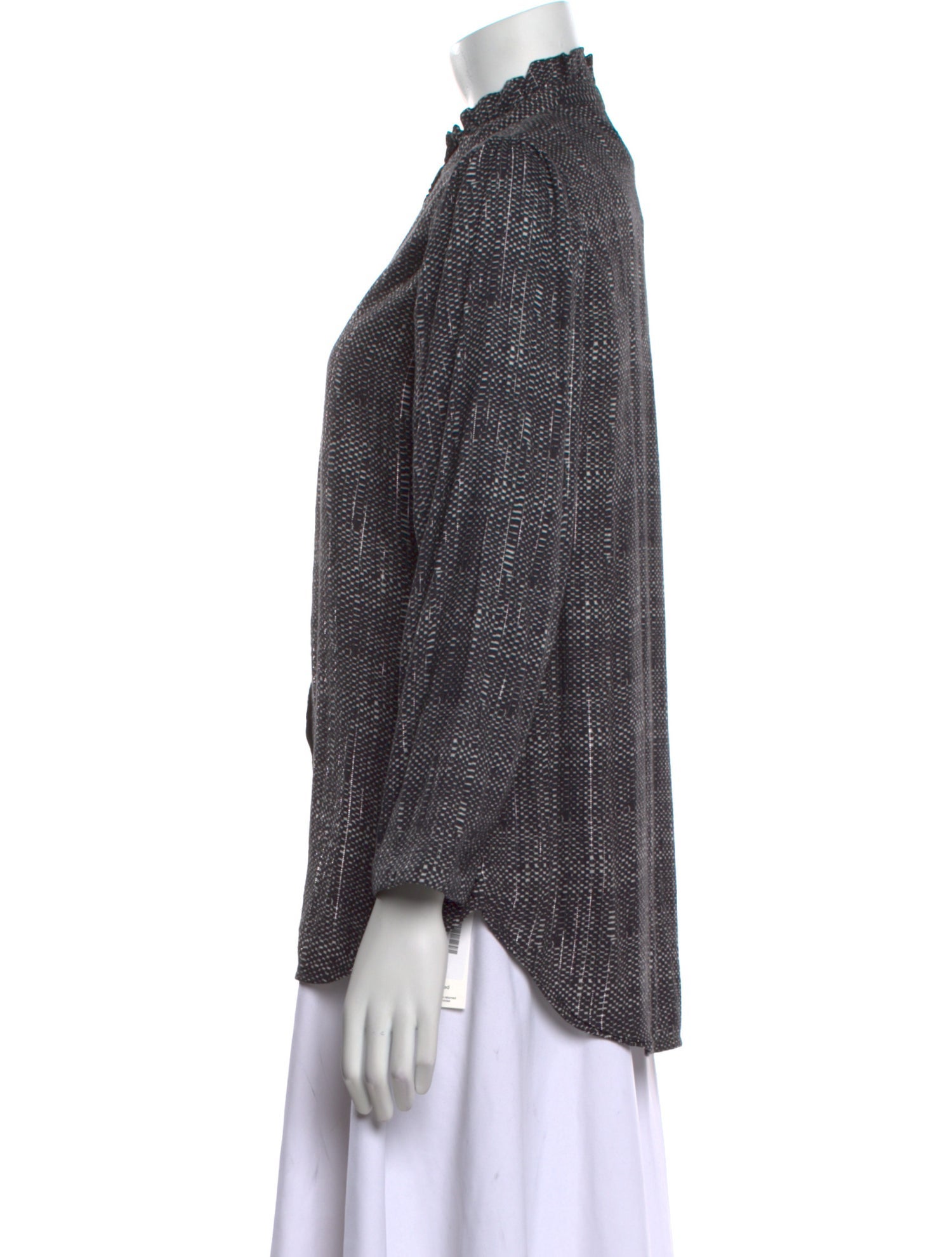 Apiece Apart Printed Mock Neck Blouse