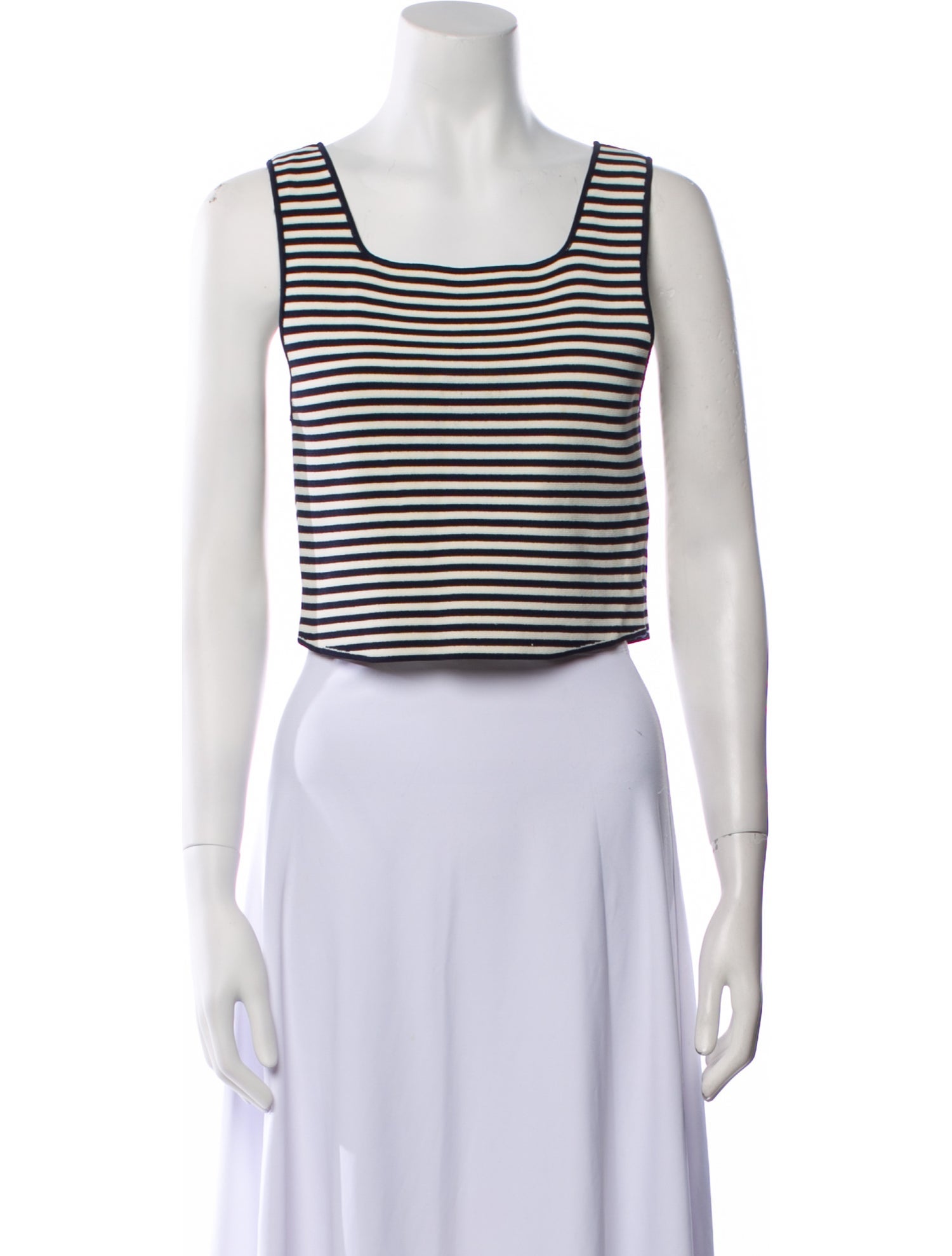 Apiece Apart Striped Square Neckline Crop Top