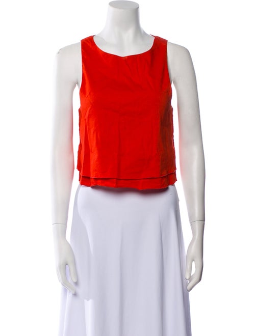 Apiece Apart Linen Scoop Neck Crop Top