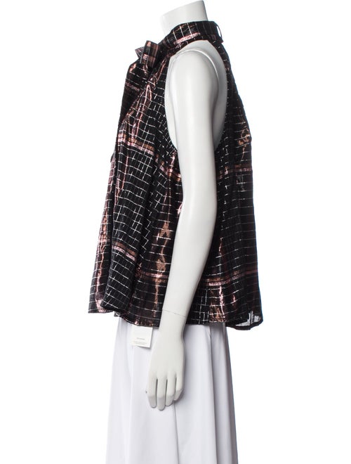 Apiece Apart Printed Mock Neck Blouse