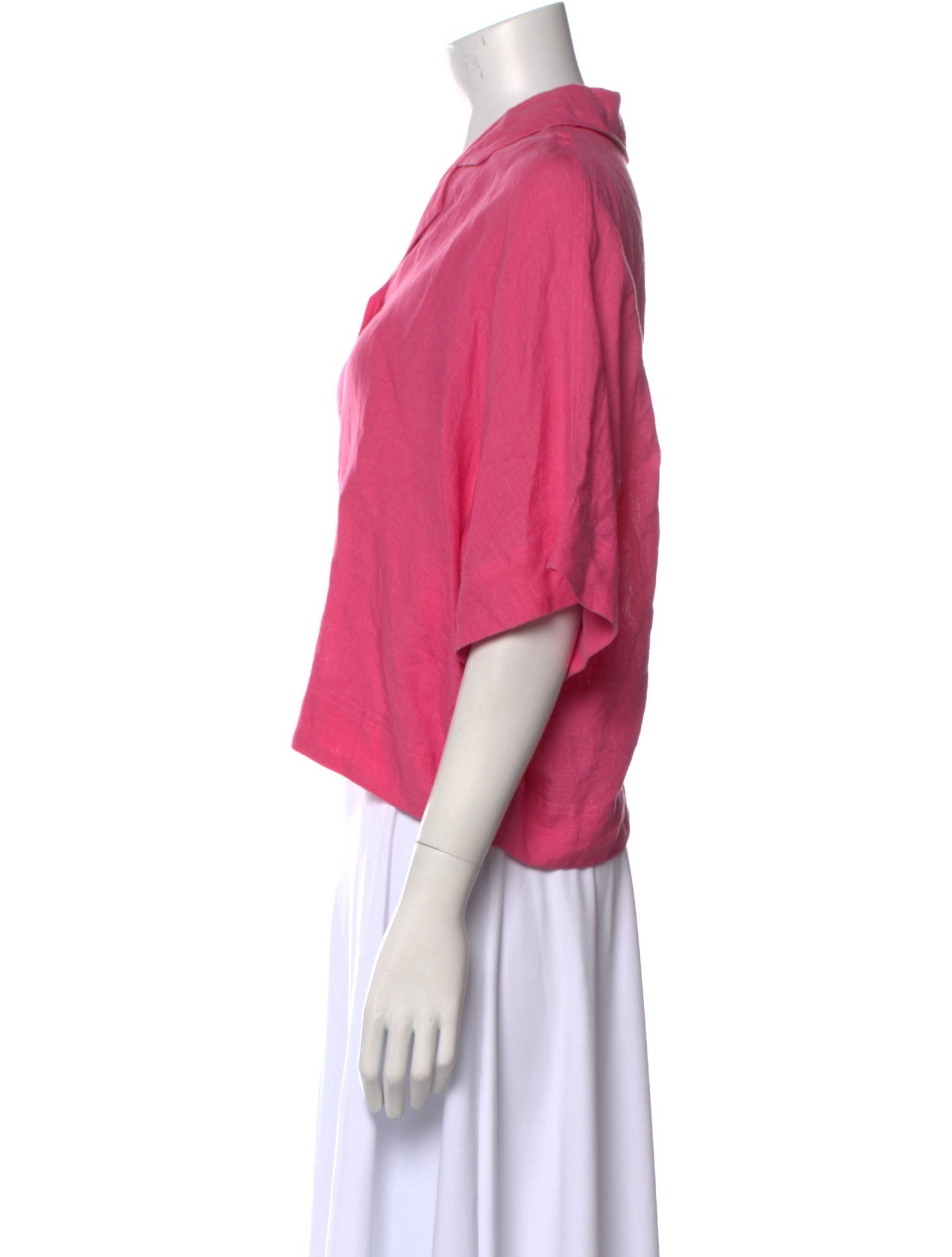 Apiece Apart Linen Three-Quarter Sleeve Crop Top