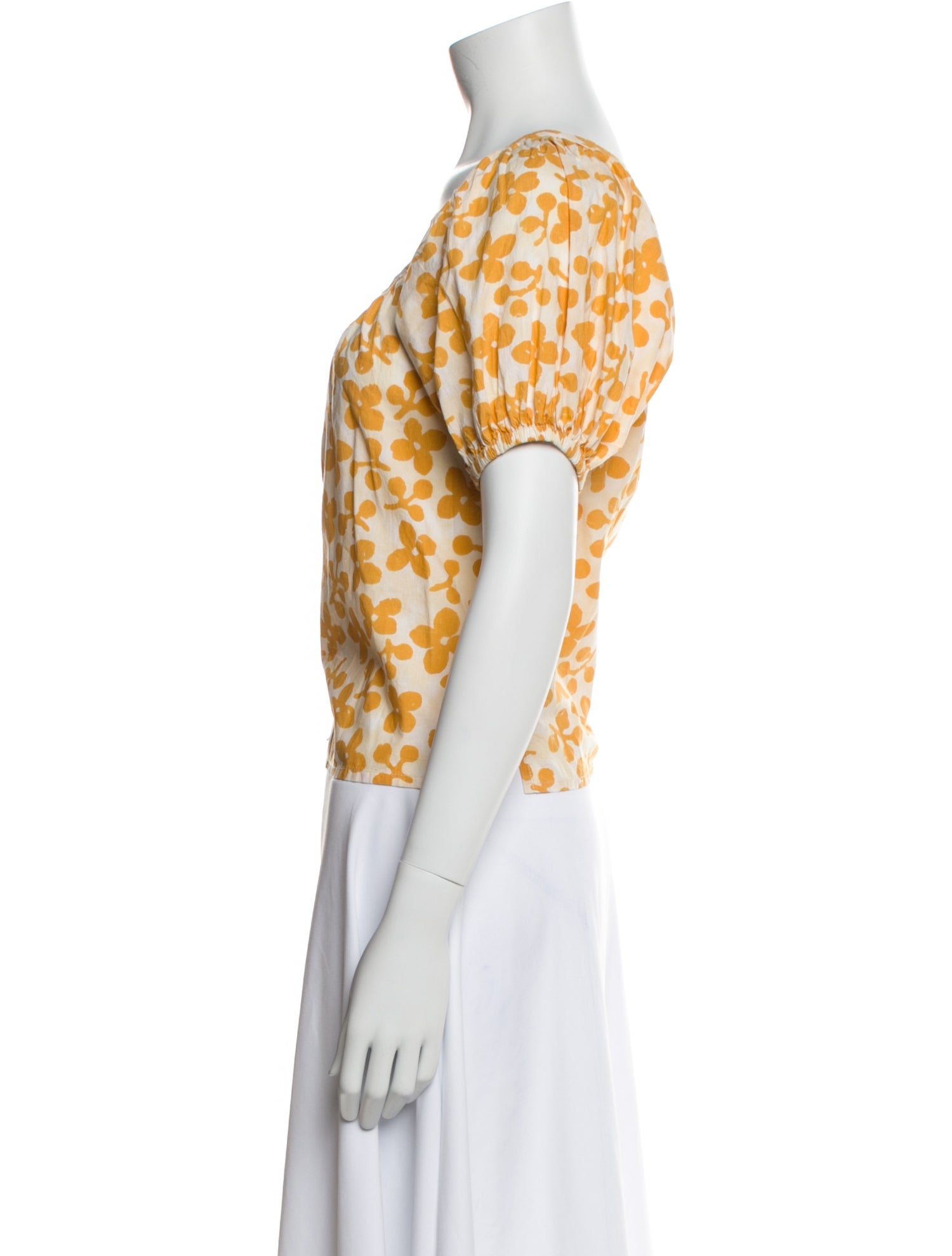 Apiece Apart Floral Print Scoop Neck Blouse