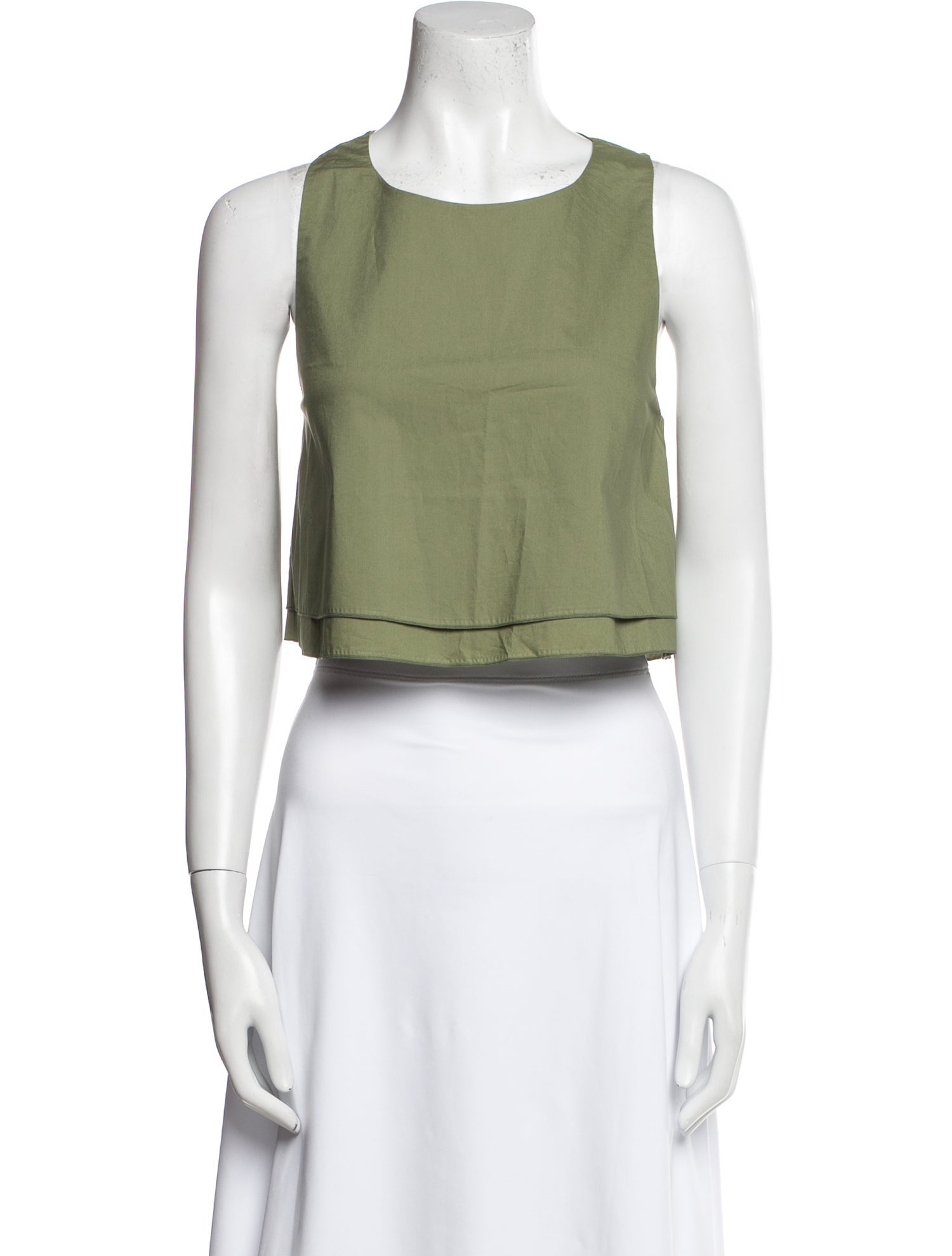 Apiece Apart Scoop Neck Sleeveless Crop Top