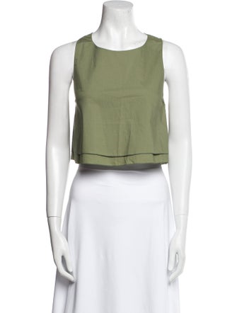 Apiece Apart Scoop Neck Sleeveless Crop Top