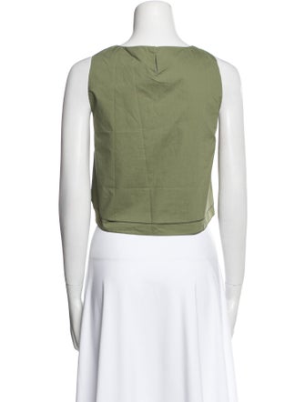 Apiece Apart Scoop Neck Sleeveless Crop Top