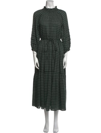 Apiece Apart Plaid Print Long Dress