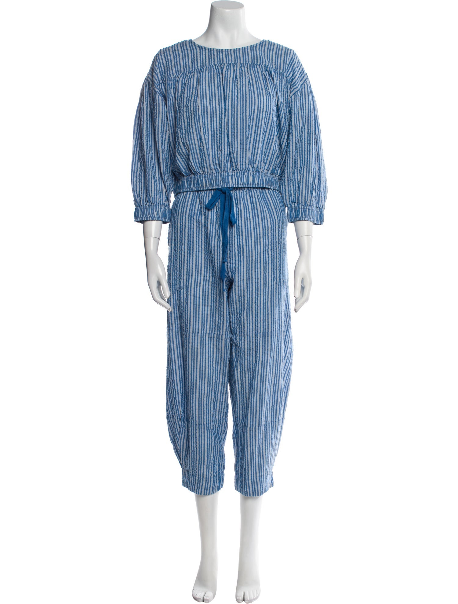Apiece Apart Striped Pleated Accents Pant Set